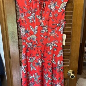 BeBop Red Sundress Sleeveless Flutter Midi